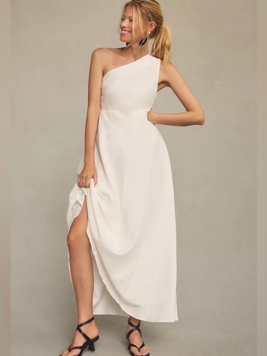 FARM Rio Dresses & Skirts - Anthropologie Farm Rio One-Shoulder White Maxi Dress, Size XXS